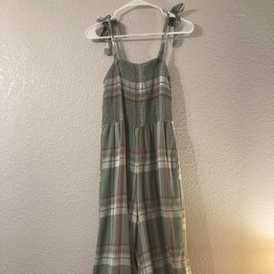 AE Plaid Tie Strap Jumpsuit